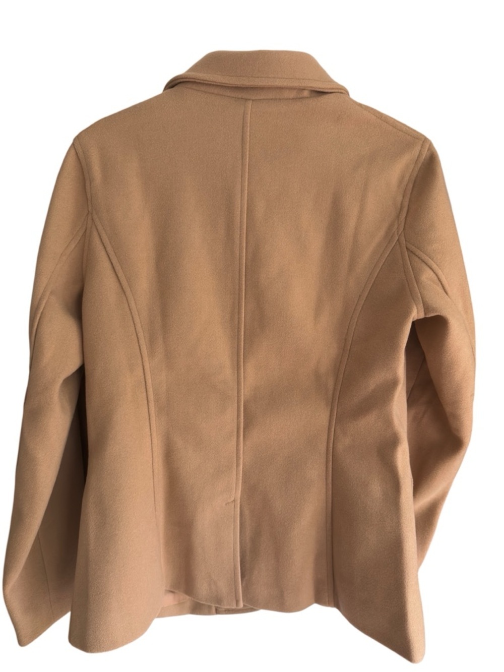 Chartou Camel Blazer Jacket Medium Wool Blend Classic Minimalist - Picture 6 of 7